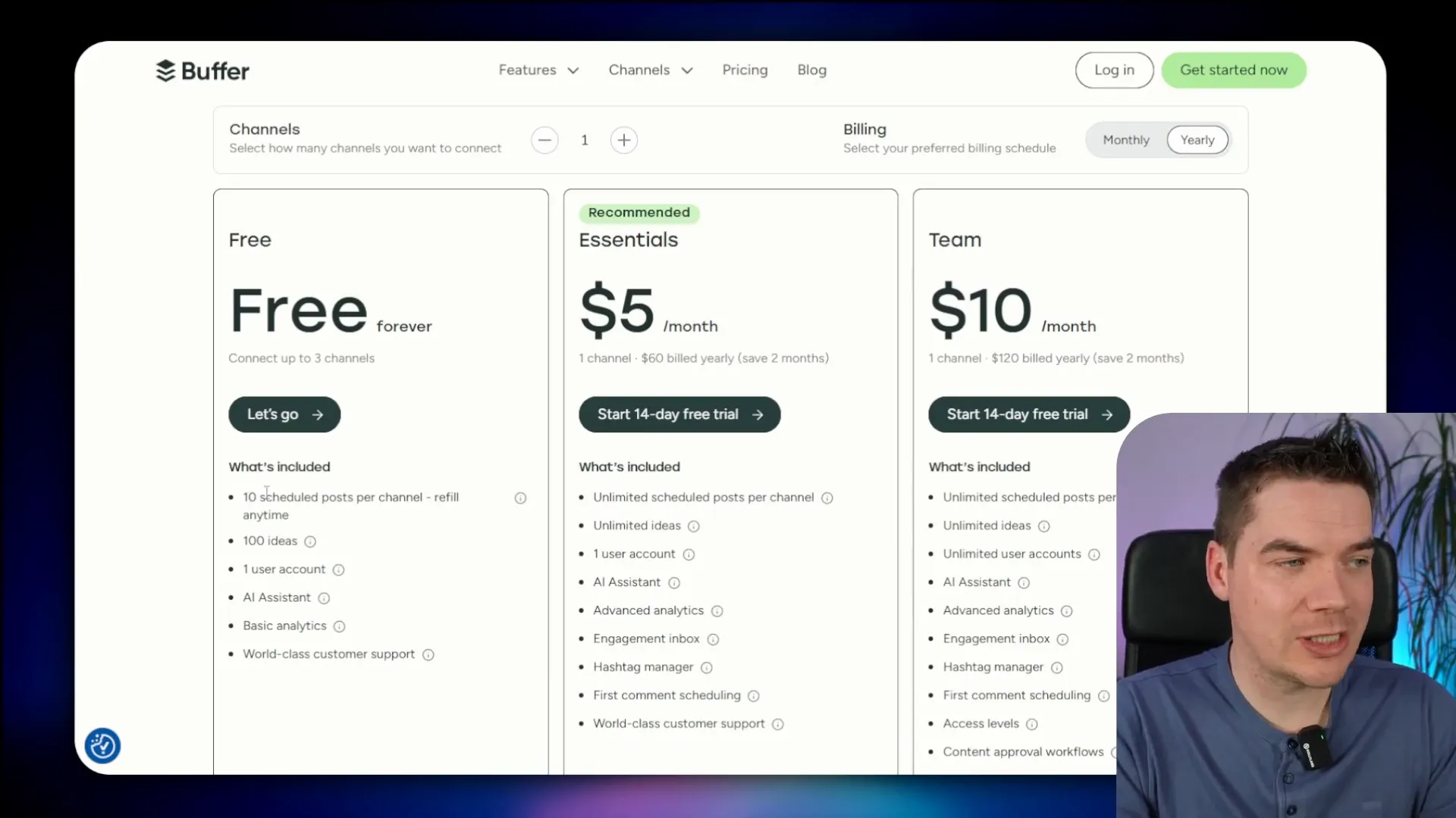 Buffer pricing options