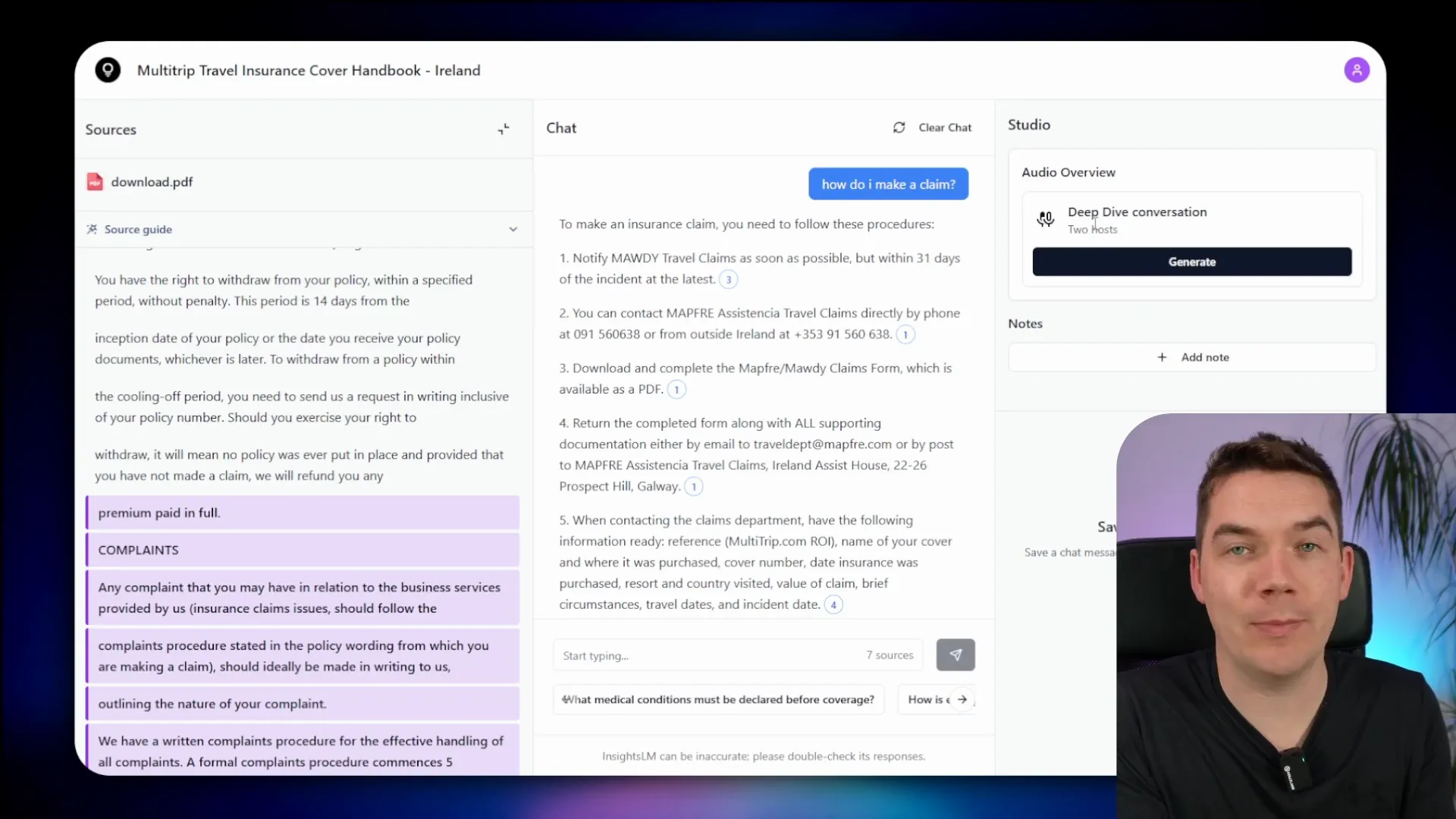 Generating a podcast script in InsightsLM