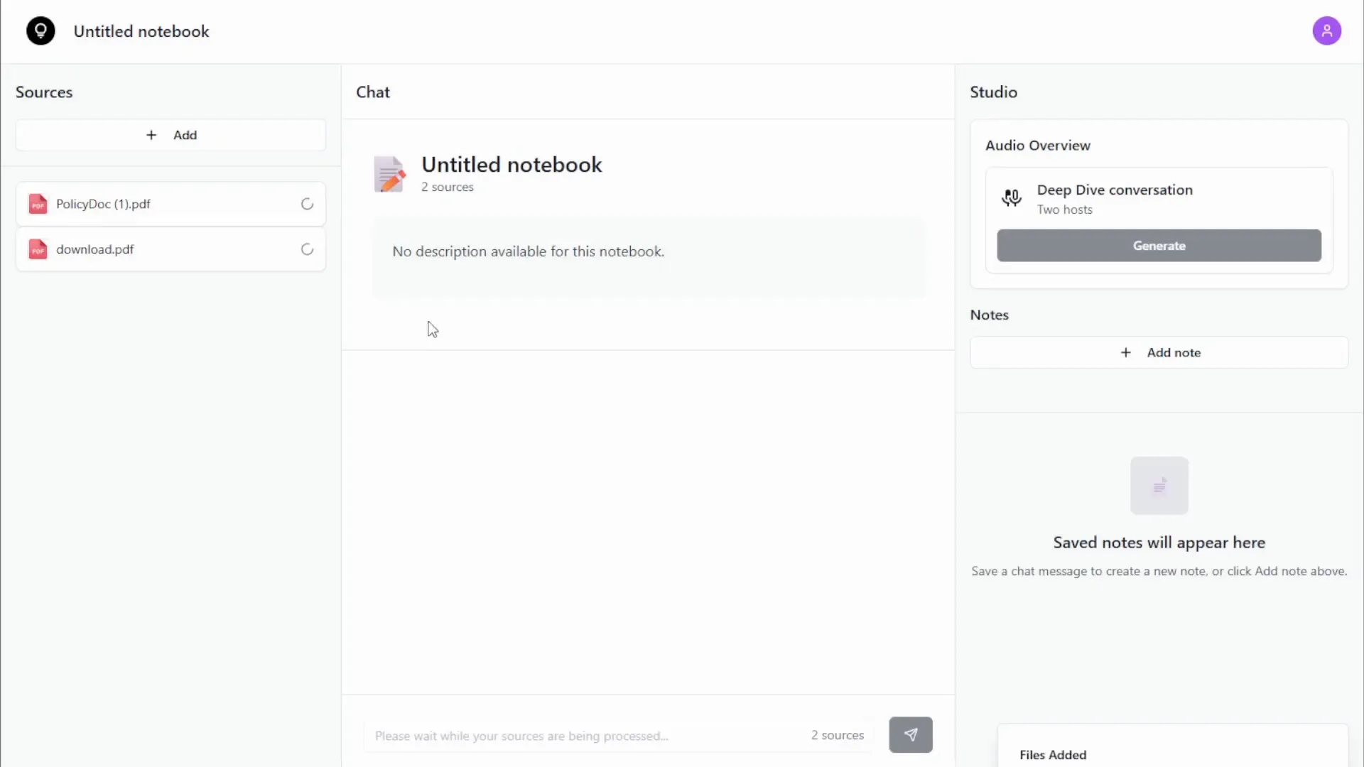 Uploading and chatting with documents in InsightsLM