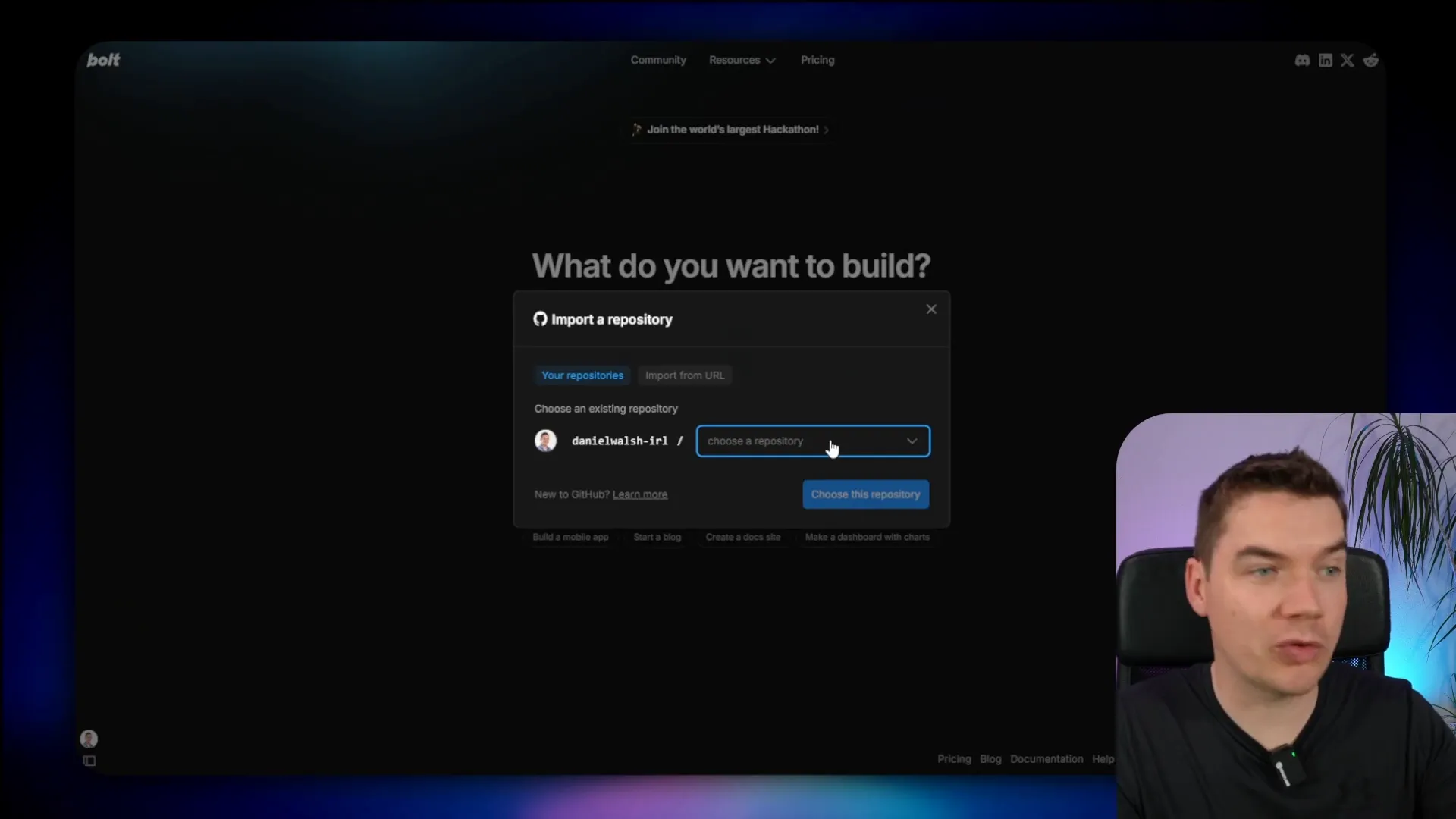 Bolt.new importing InsightsLM project