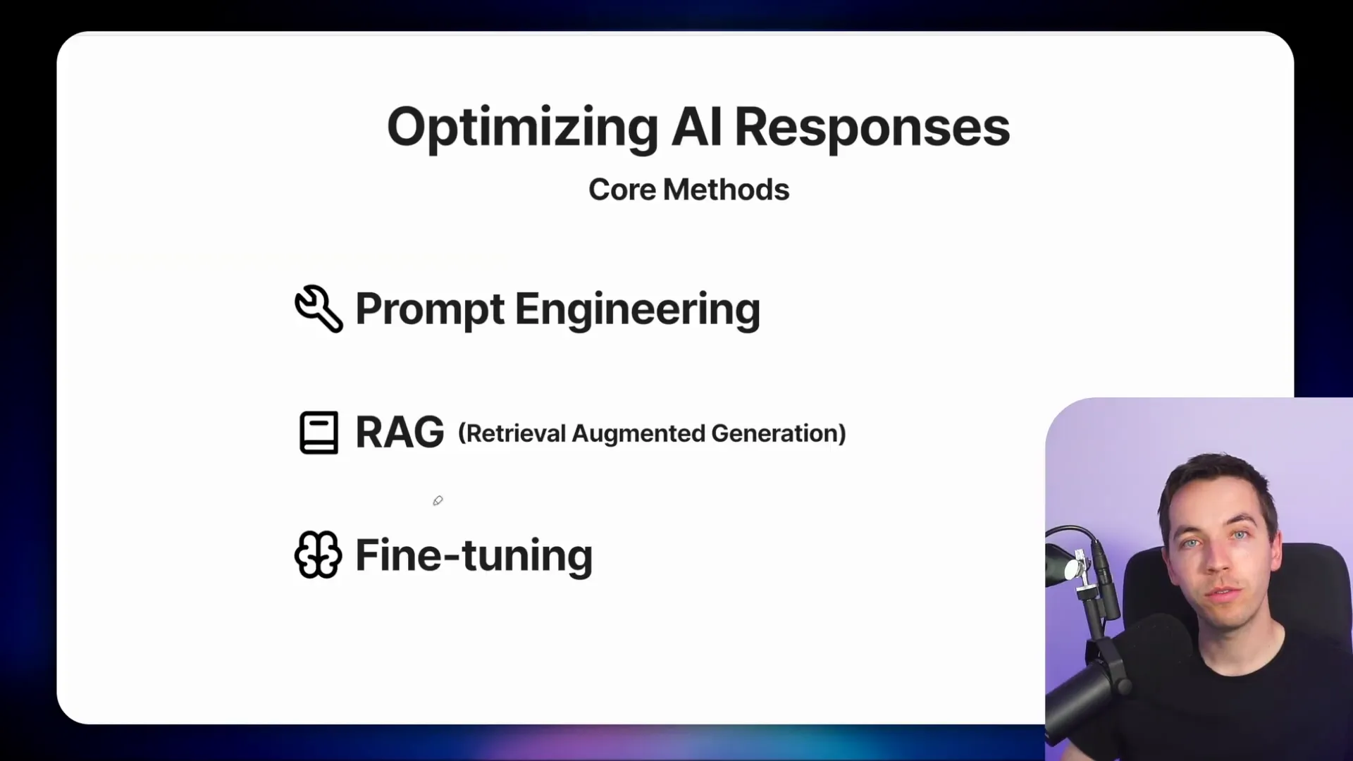 Overview of AI optimization methods: prompt engineering, RAG, and fine-tuning