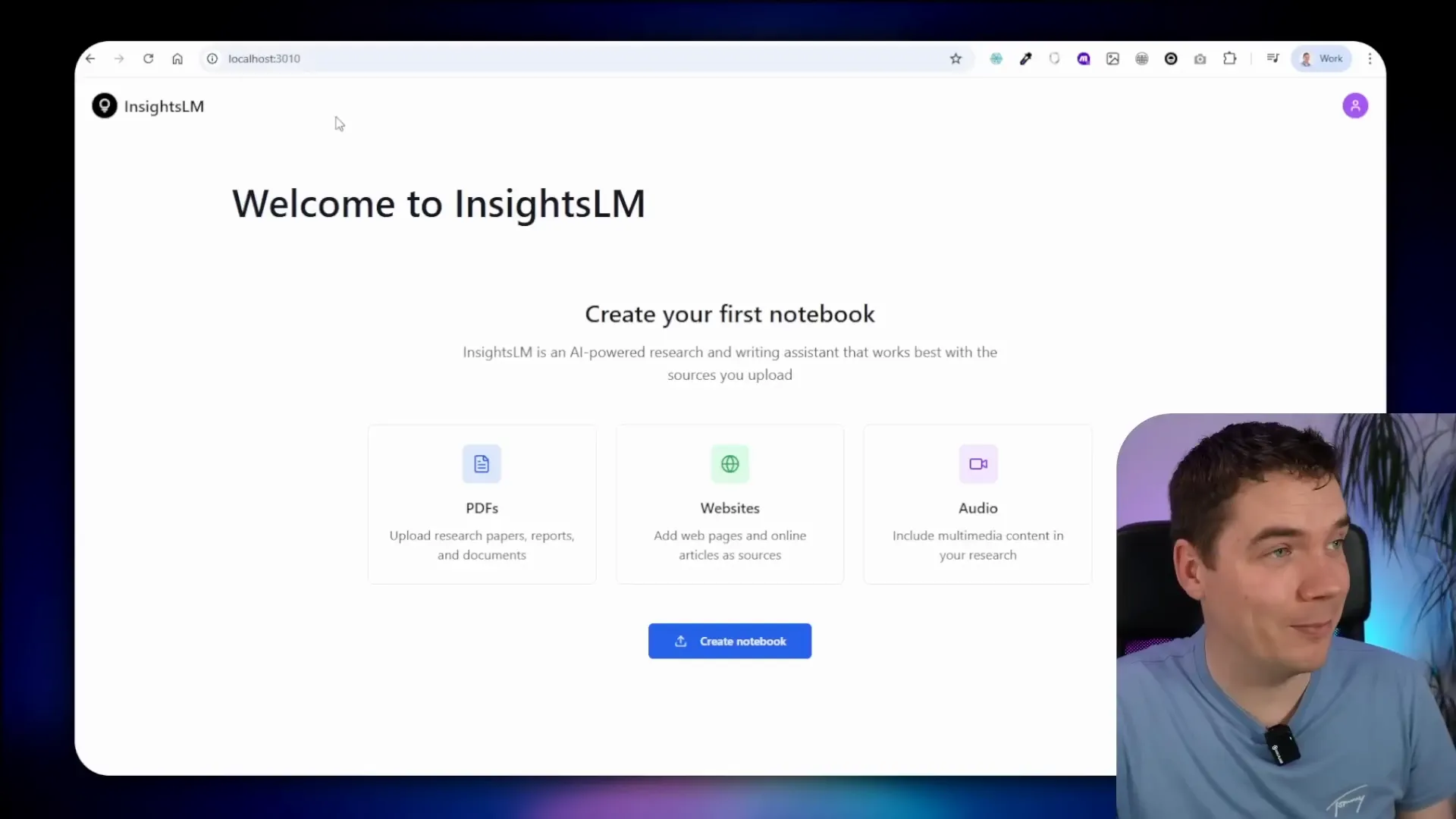 Docker Desktop showing multiple containers running including InsightsLM, Supabase, and n8n