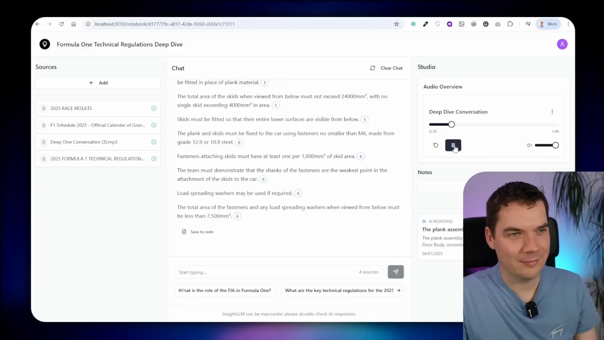 Playing generated podcast audio from notebook content