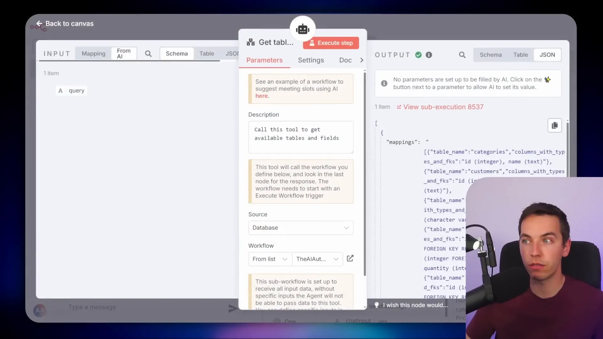 System prompt with hardcoded table schemas and foreign keys for faster retrieval
