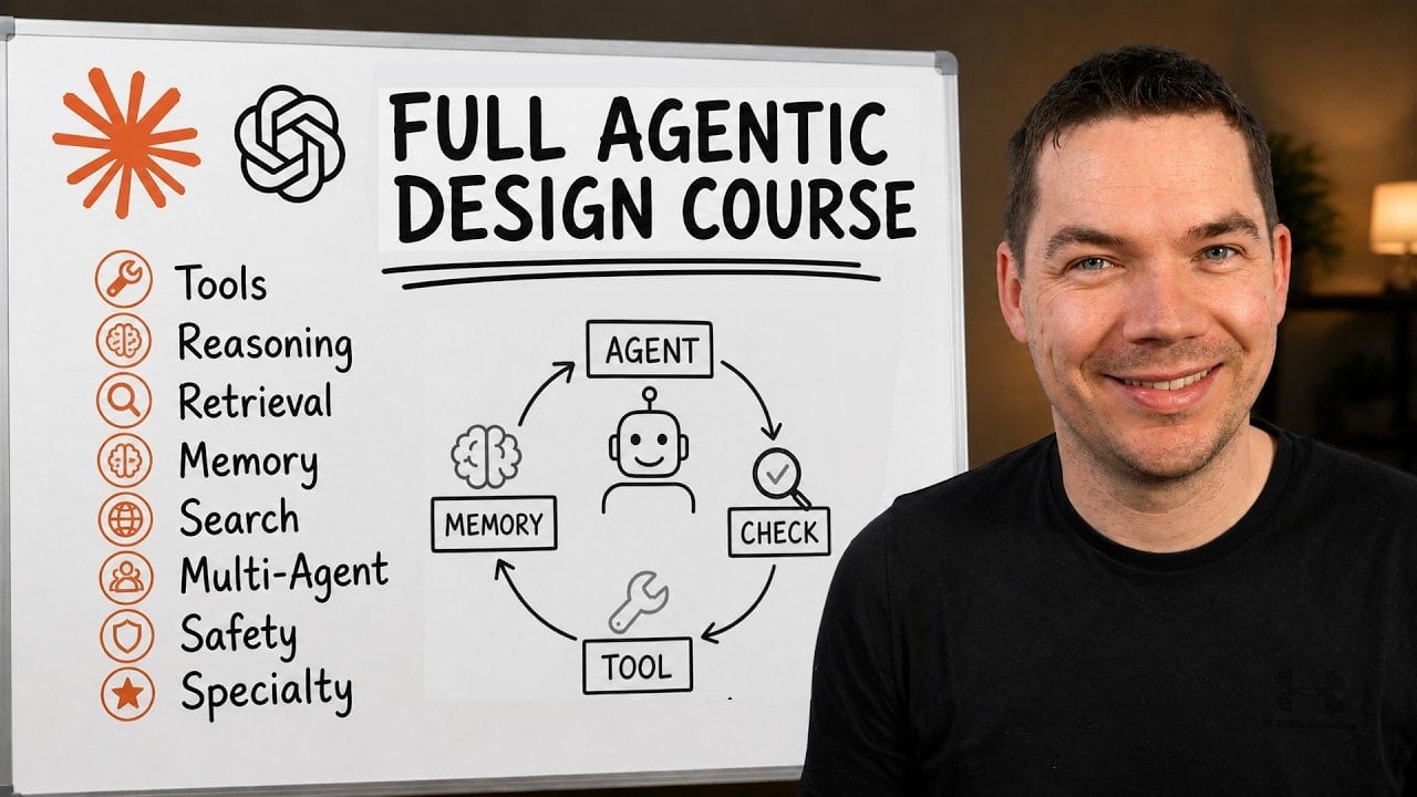 video thumbnail for 'AI AGENT DESIGN PATTERNS FULL COURSE (35 Patterns)'