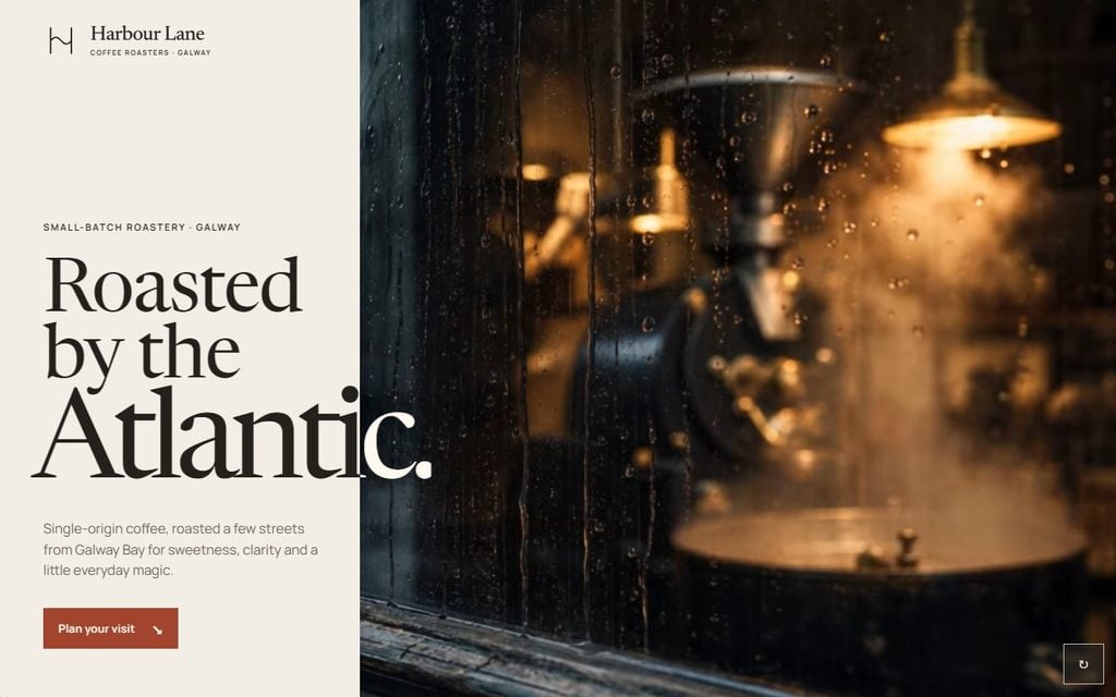 Harbour Lane Coffee landing page